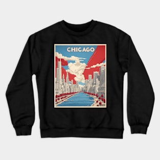 Chicago Illinois United States of America Tourism Vintage Poster Crewneck Sweatshirt